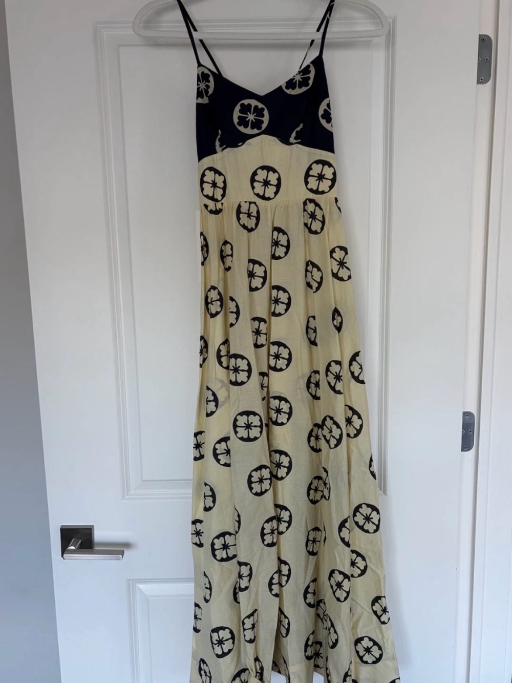 Alix Of Bohemia Alessia Callalily Dress NWT Cream/Navy Maxi [XS]